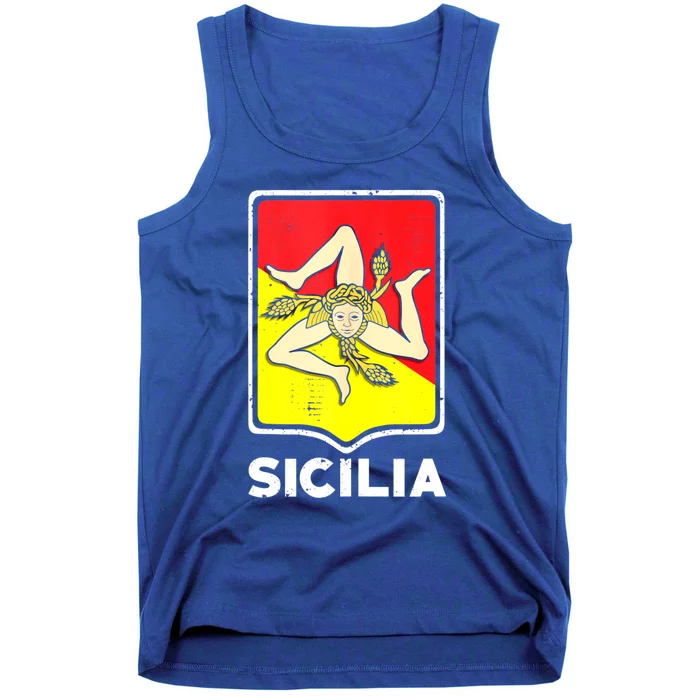 Sicilian Pride Sicilia Sicilian Flag Trinacria Tank Top