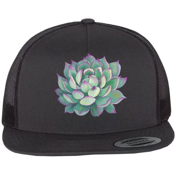 Succulent Plant Flat Bill Trucker Hat