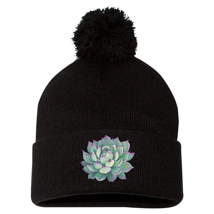 Succulent Plant Pom Pom 12in Knit Beanie