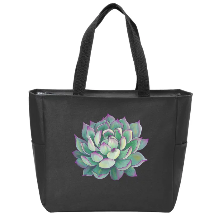 Succulent Plant Zip Tote Bag