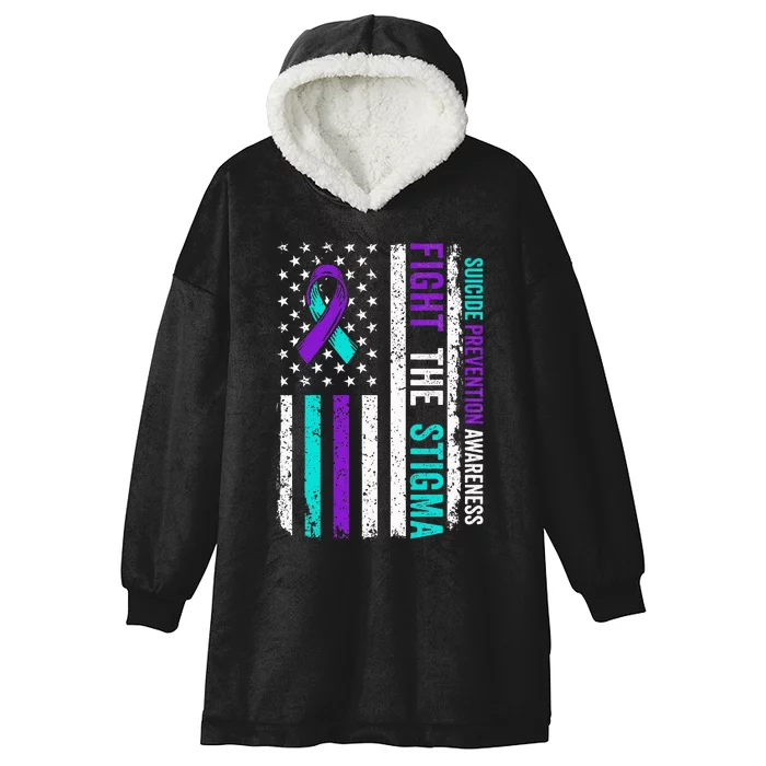 Suicide Prevention Support Fight Stigma Suicide Awareness Hooded Wearable Blanket