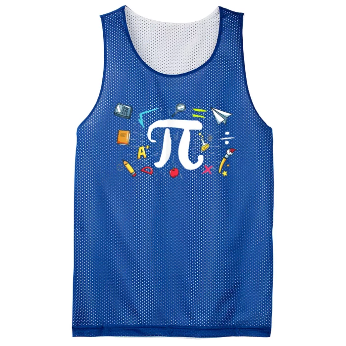 Simple Pi Symbol National Pi Day Math Teacher Cool Gift Mesh Reversible Basketball Jersey Tank