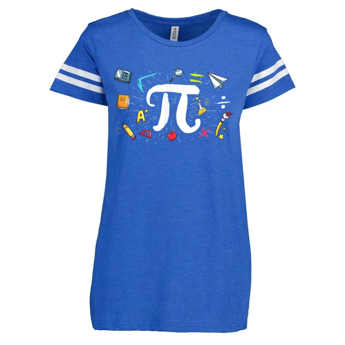 Simple Pi Symbol National Pi Day Math Teacher Cool Gift Enza Ladies Jersey Football T-Shirt