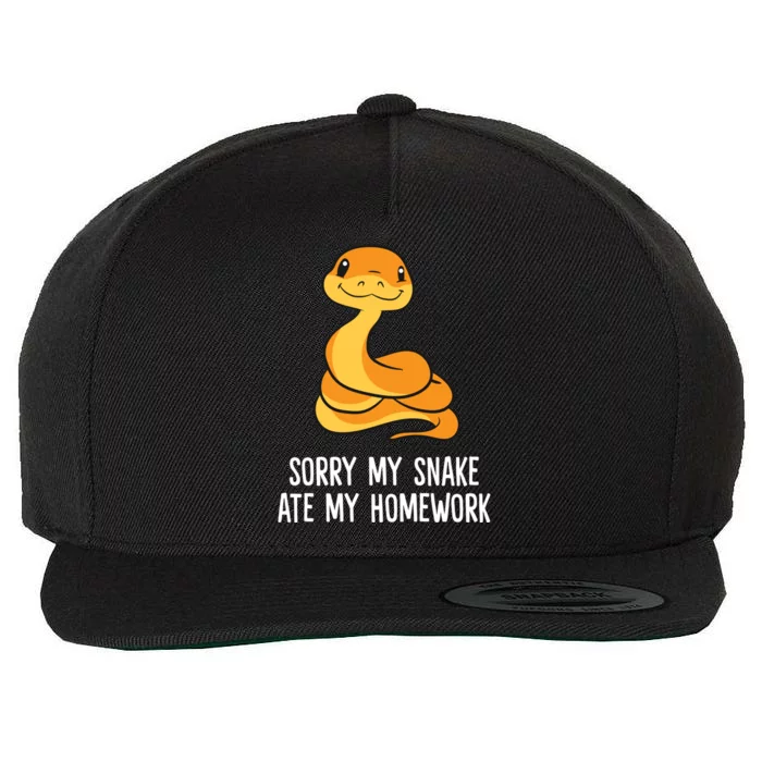 Snake Pet School Sorry, My Snake Ate Homework Wool Snapback Cap