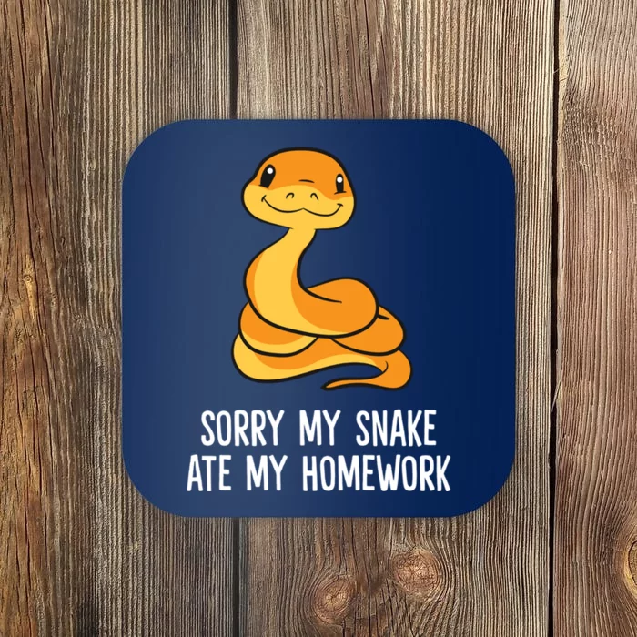 Snake Pet School Sorry, My Snake Ate Homework Coaster