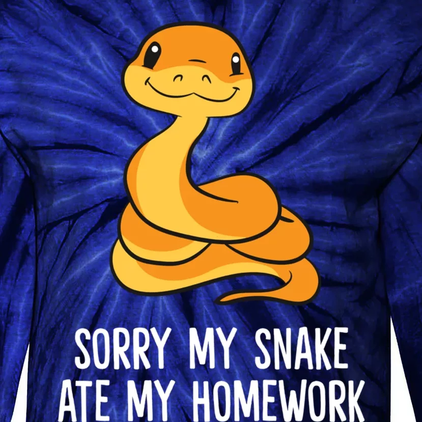 Snake Pet School Sorry, My Snake Ate Homework Tie-Dye Long Sleeve Shirt