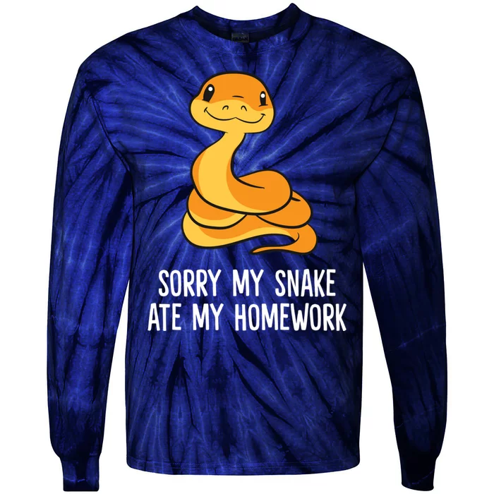 Snake Pet School Sorry, My Snake Ate Homework Tie-Dye Long Sleeve Shirt