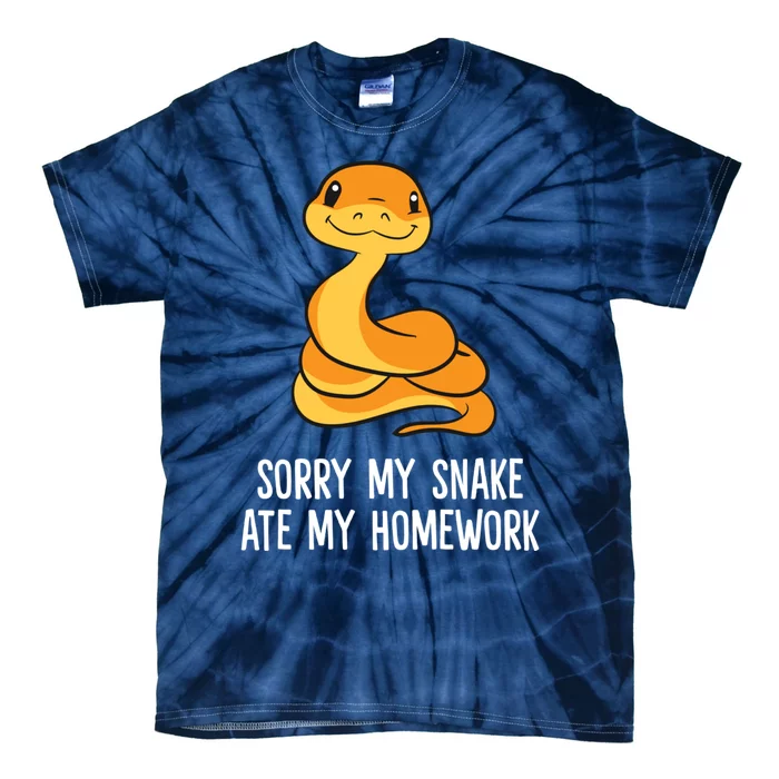 Snake Pet School Sorry, My Snake Ate Homework Tie-Dye T-Shirt