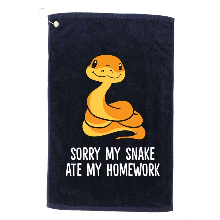 Snake Pet School Sorry, My Snake Ate Homework Platinum Collection Golf Towel