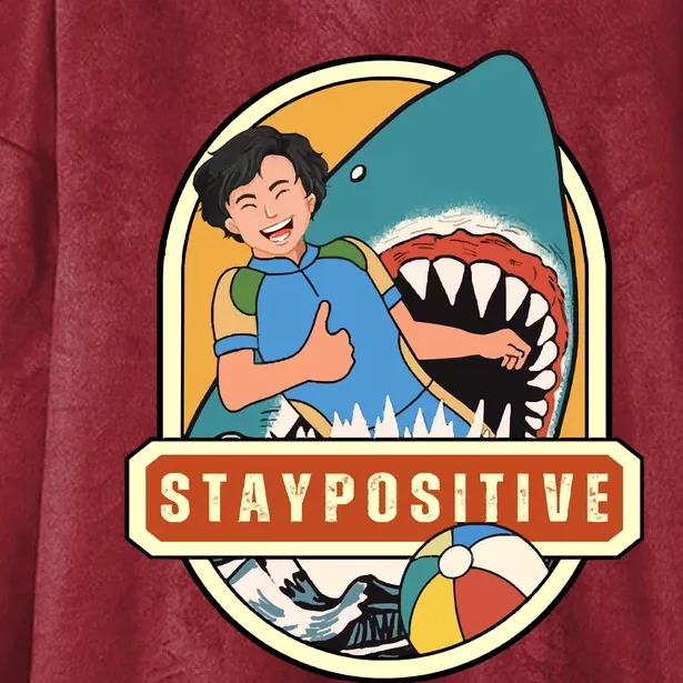 Stay Positive Hooded Wearable Blanket