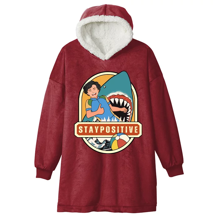 Stay Positive Hooded Wearable Blanket