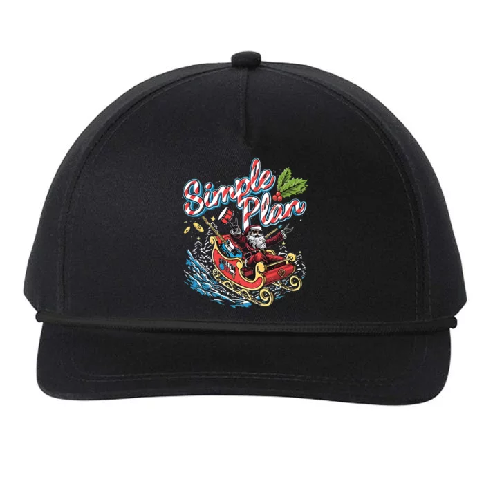 Simple Plan Santa Claus Sleigh Snapback Five-Panel Rope Hat