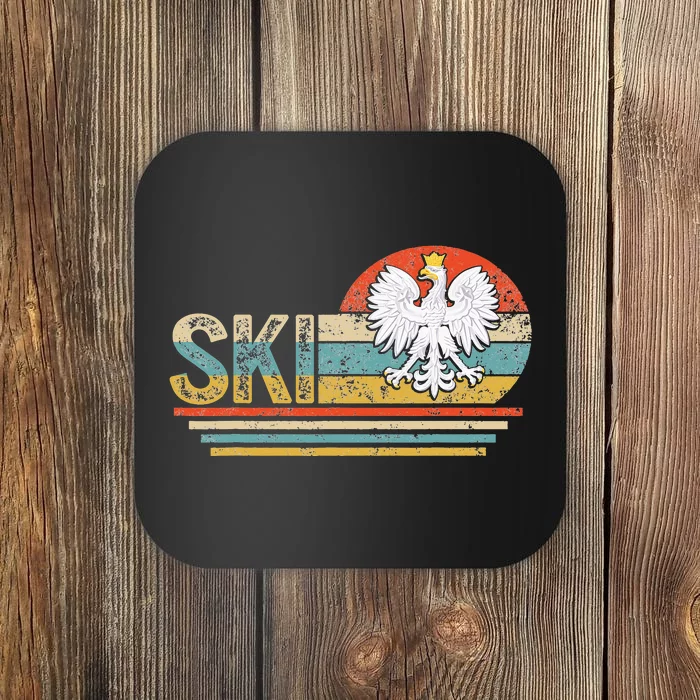 Ski Polish Surname Poland Heritage Polski Eagle Dyngus Day Coaster