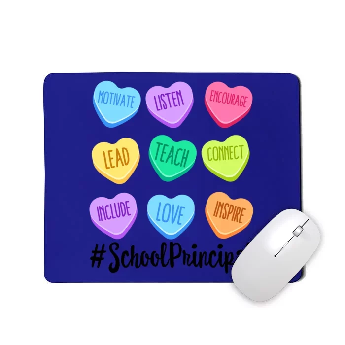 School Principal Staff Valentine's Day Pastel Candy Heart Gift Mousepad