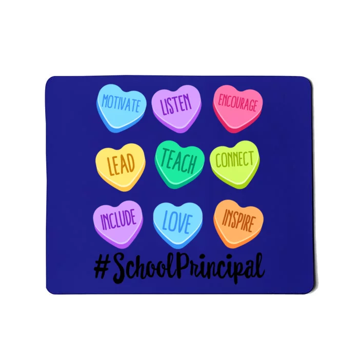 School Principal Staff Valentine's Day Pastel Candy Heart Gift Mousepad