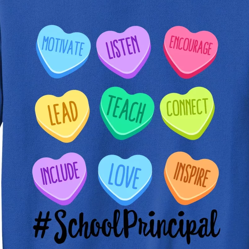 School Principal Staff Valentine's Day Pastel Candy Heart Gift Tall Sweatshirt