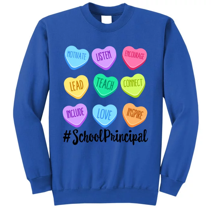 School Principal Staff Valentine's Day Pastel Candy Heart Gift Tall Sweatshirt