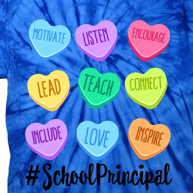 School Principal Staff Valentine's Day Pastel Candy Heart Gift Tie-Dye T-Shirt