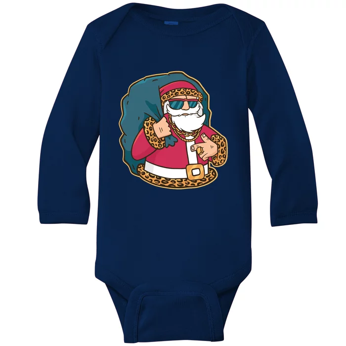 Santa Pimp Baby Long Sleeve Bodysuit