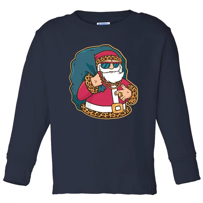 Santa Pimp Toddler Long Sleeve Shirt