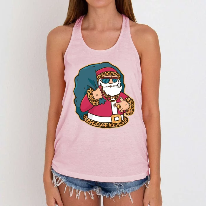 Santa Pimp Women's Knotted Racerback Tank