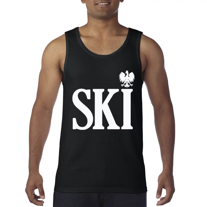 SKI Polish Surnames Ending Polish Eagle Dyngus Day Tank Top