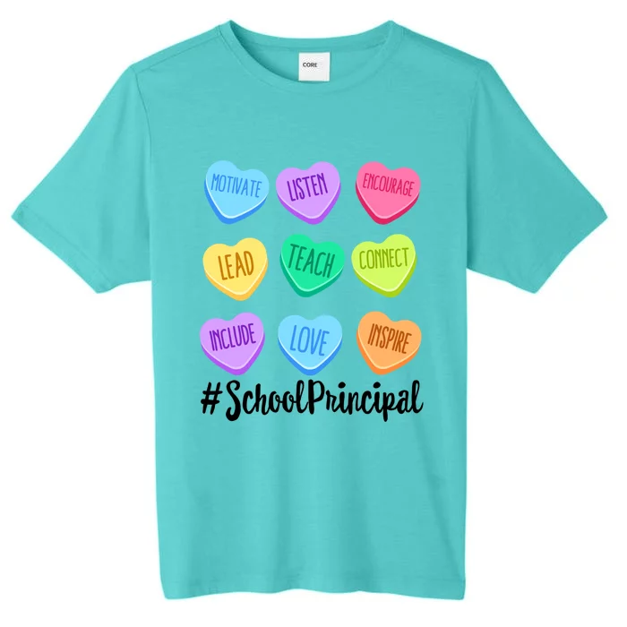 School Principal Staff Valentine's Day Pastel Candy Heart Funny Gift ChromaSoft Performance T-Shirt