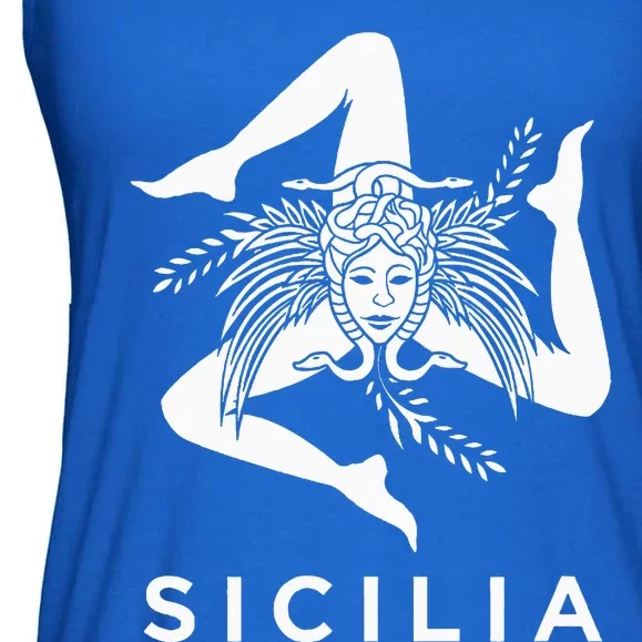 Sicilian Pride Sicilia Sicilian Flag Trinacria Ladies Essential Flowy Tank