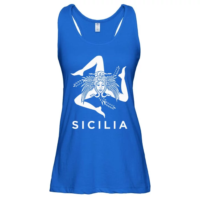 Sicilian Pride Sicilia Sicilian Flag Trinacria Ladies Essential Flowy Tank