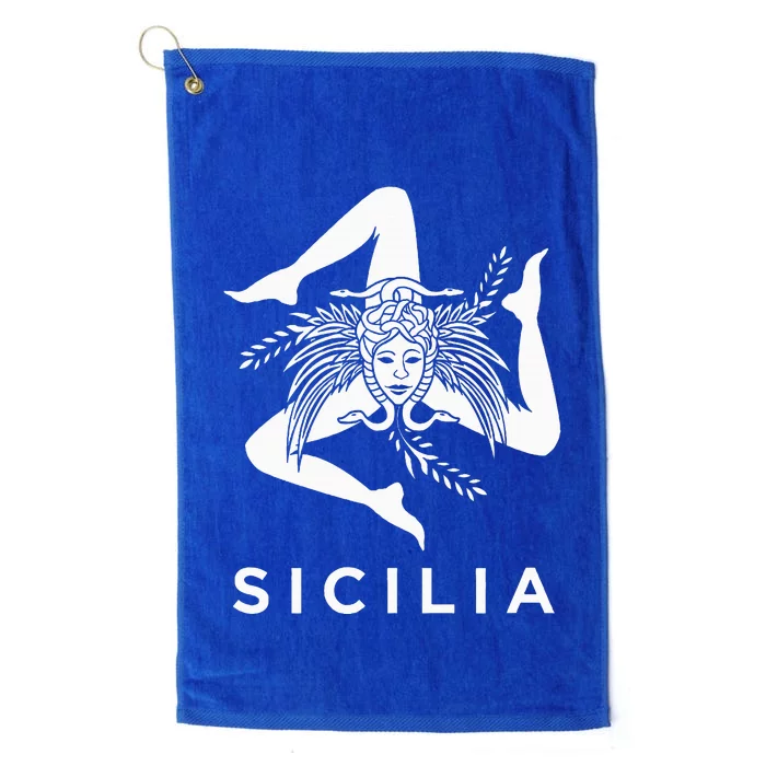 Sicilian Pride Sicilia Sicilian Flag Trinacria Platinum Collection Golf Towel