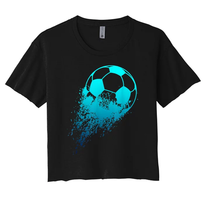 Soccer Player Sports Vintage Boys Soccer Women's Crop Top Tee