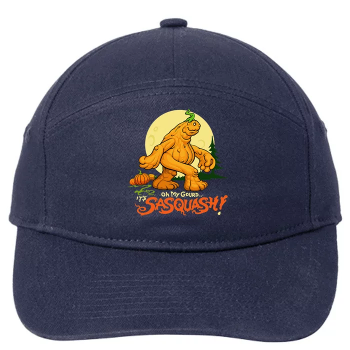 Sasquash! Pumpkin Squash Funny Halloween Sasquatch Bigfoot 7-Panel Snapback Hat