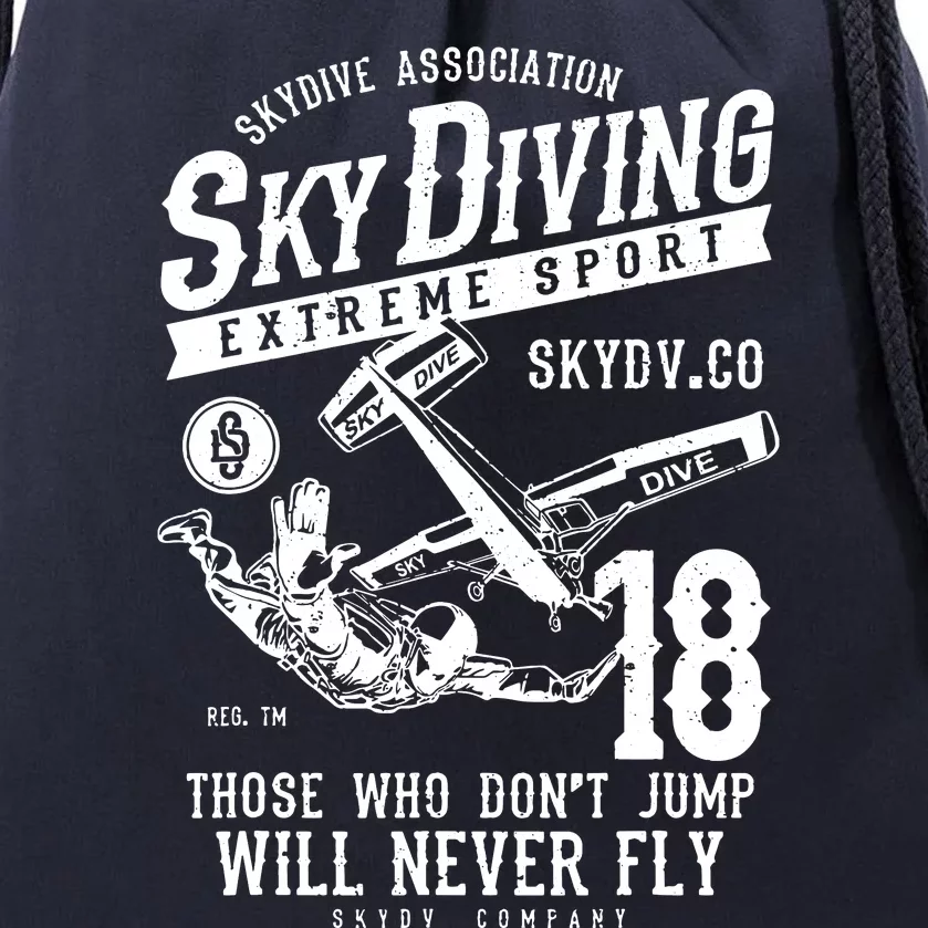 Skydiving Parachuting Skydive Tee Skydiver Drawstring Bag