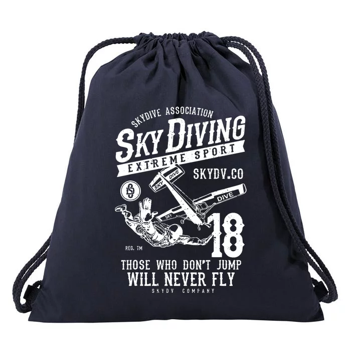 Skydiving Parachuting Skydive Tee Skydiver Drawstring Bag