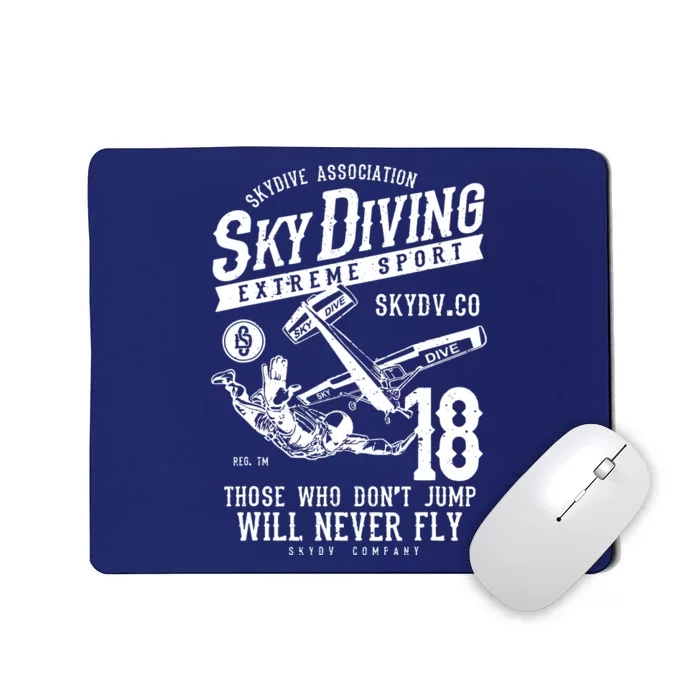 Skydiving Parachuting Skydive Tee Skydiver Mousepad