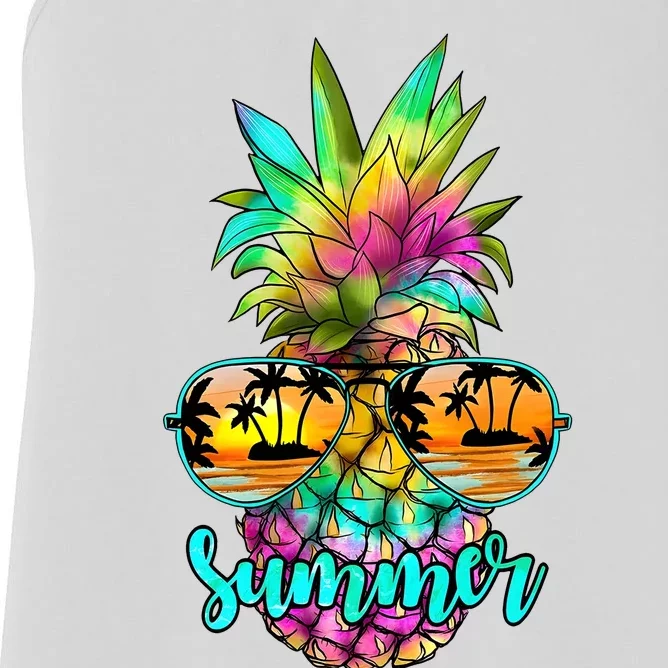 Sunglass Pineapple Summer Vibes Women's Racerback Tank