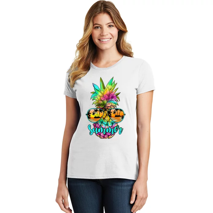 Sunglass Pineapple Summer Vibes Women's T-Shirt