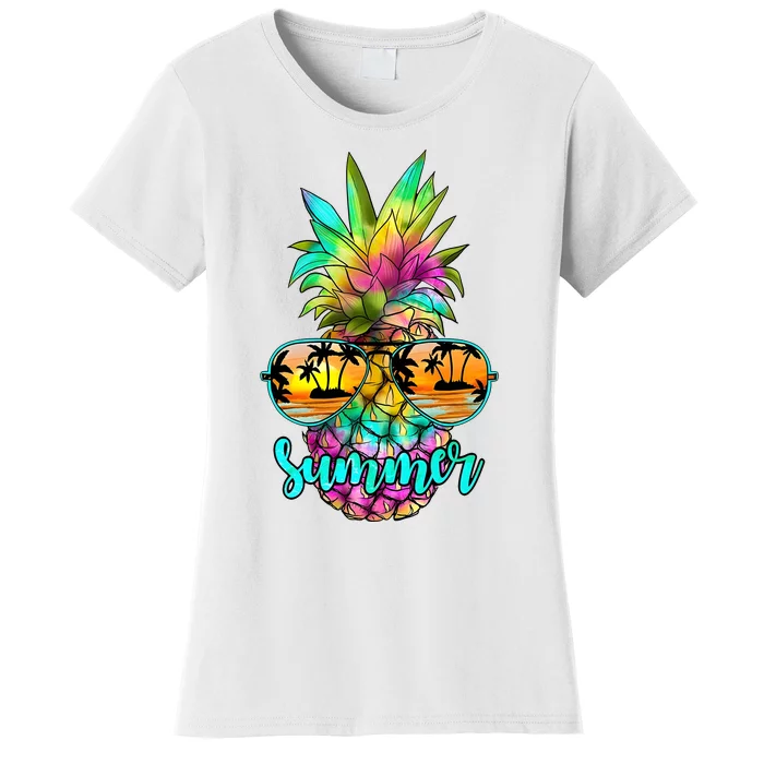 Sunglass Pineapple Summer Vibes Women's T-Shirt