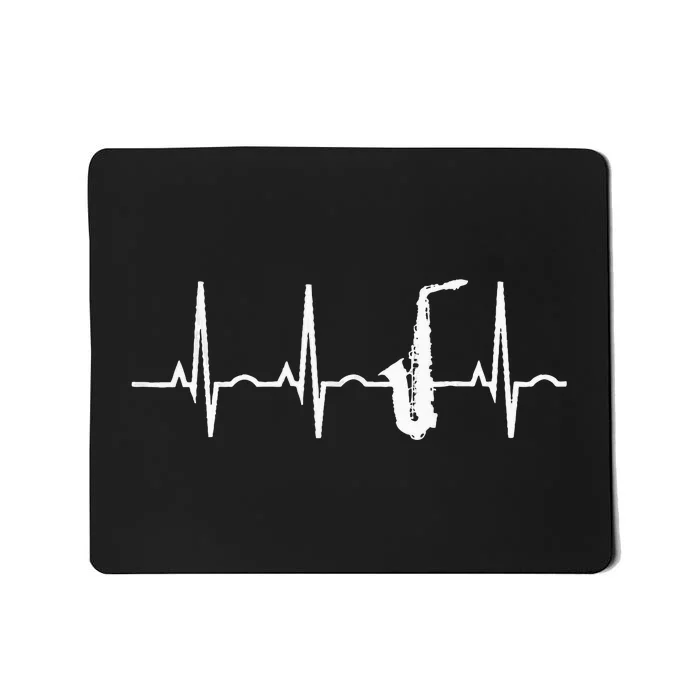 Saxophone Player Saxophone Heartbeat Mousepad