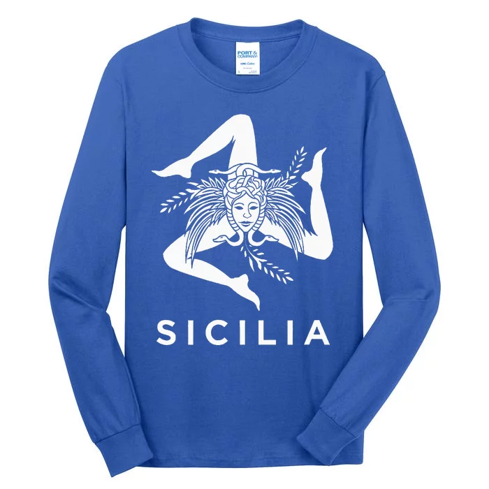 Sicilian Pride Sicilia Sicilian Flag Trinacria Tall Long Sleeve T-Shirt