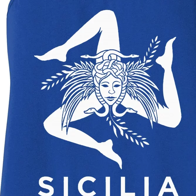 Sicilian Pride Sicilia Sicilian Flag Trinacria Women's Racerback Tank