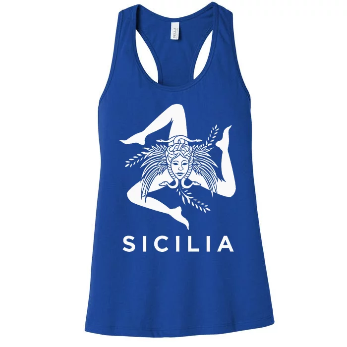 Sicilian Pride Sicilia Sicilian Flag Trinacria Women's Racerback Tank