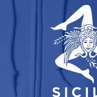 Sicilian Pride Sicilia Sicilian Flag Trinacria Full Zip Hoodie