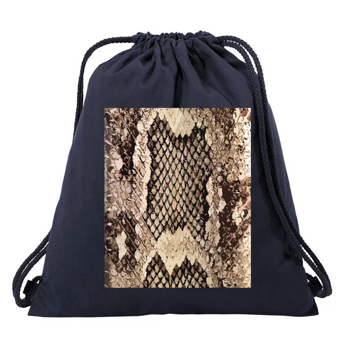 Snakeskin Print Snake Reptile Animal Rattlesnake Drawstring Bag