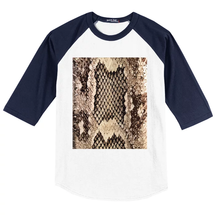 Snakeskin Print Snake Reptile Animal Rattlesnake Baseball Sleeve Shirt