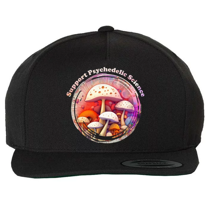 Support Psychedelic Science Magic Mushrooms Shrooms Wool Snapback Cap