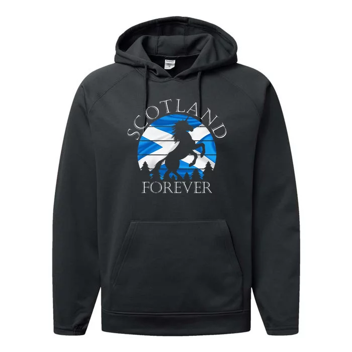 Scottish Pride Scotland Unicorn Scotland Flag Saltire Performance Fleece Hoodie