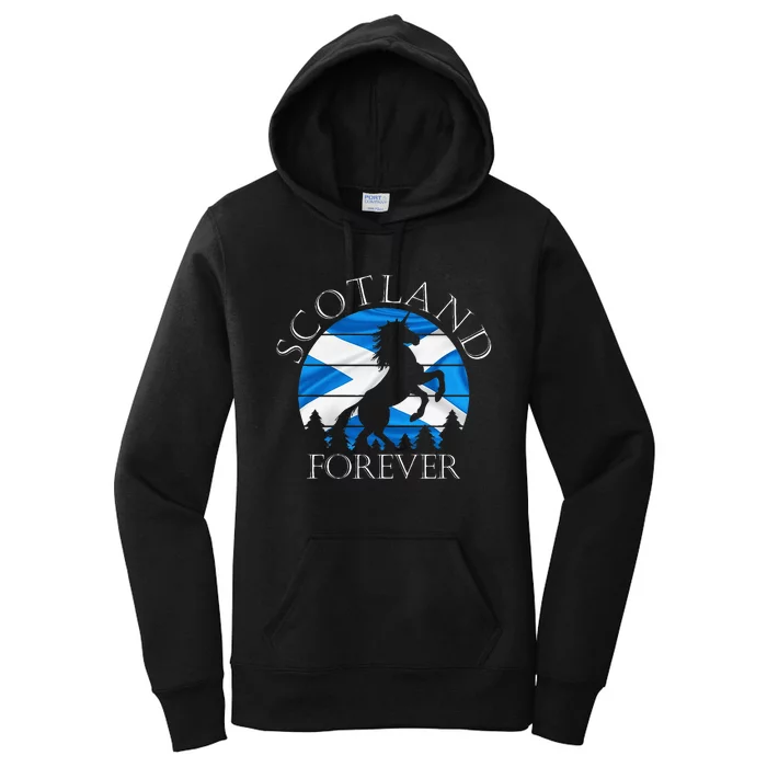 Scottish Pride Scotland Unicorn Scotland Flag Saltire Women's Pullover Hoodie