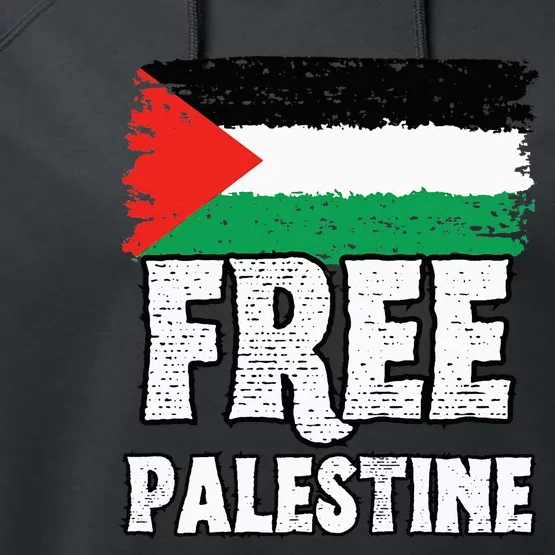 Support Palestine Show Solidarity with a Free Flag Performance Fleece Hoodie