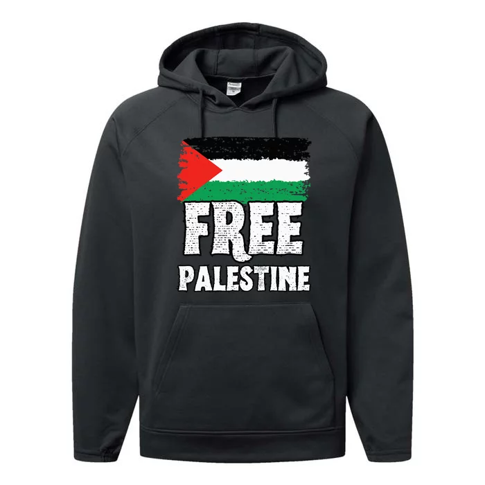 Support Palestine Show Solidarity with a Free Flag Performance Fleece Hoodie